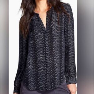 JOIE Hanelle Silk Navy Reptile pattern blouse
